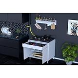 Vivense Qplas Xl Ocak Alti 1 Rafli Set, 56 Cm, Askili Rafli Beyaz