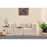 Vivense Raks Moduler Sünger Ikili Kanepe, Krem - 165 cm x 80 cm x 70 cm