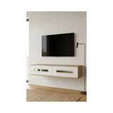 Vivense Rany Duvara Montaj Tv Sehpası Safirmeşe Beyaz Gold 120 cm TDA1220DBG - 120 cm x 30 cm x 25.5 cm