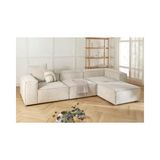 Vivense Relax Soft Standart 4 Modül Köşe Koltuk, Bej - Kırık Beyaz