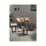 Vivense Retodesign Kare Mutfak Masası, 4 Kişilik, Atlantik Çam - Antik Çam - Beyaz - 70 Cm
