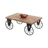 Vivense Retodesign Tekerlekli Dikdörtgen Orta Sehpa - 85 cm x 55 cm x 42 cm - Siyah