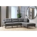 Vivense Rimini Small Köşe Koltuk, Gri, Sağ Köşe - 260 cm x 180 cm x 75 cm