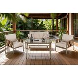 Vivense Ritim Oturma Grubu, 4 Kişilik - 134 cm x 83 cm x 76 cm - Cappuccino