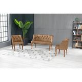 Vivense Roma Kolsuz Çay Seti Koltuk Takımı, Cappuccino - Sütlü Kahve - 115 cm x 50 cm x 45 cm