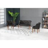 Vivense Roma Kolsuz Çay Seti Koltuk Takımı, Füme - Antrasit - 115 cm x 50 cm x 45 cm