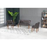 Vivense Roma Kolsuz Çay Seti Koltuk Takımı, Gri - 115 cm x 50 cm x 45 cm