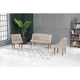 Vivense Roma Kolsuz Çay Seti Koltuk Takımı, Krem - 115 cm x 50 cm x 45 cm