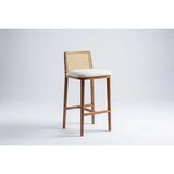 Vivense Ross Bar Sandalyesi, Naturel Ahşap, Krem Kumaş - 44 cm x 45 cm x 98 cm