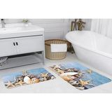 Vivense Rovigo Home Dijital Baskılı Ikili Banyo Paspas Takımı RVG5018 - Mavi - 100 cm x 60 cm x 1 cm