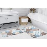 Vivense Rovigo Home Dijital Baskili İkili Banyo Paspas Takimi Rvg5088 Mavi