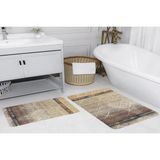 Vivense Rovigo Home Dijital Baskılı Ikili Banyo Paspas Takımı RVG5183 - Kahverengi - 100 cm x 60 cm x 1 cm