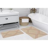 Vivense Rovigo Home Dijital Baskili İkili Banyo Paspas Takimi Rvg5186 Bej