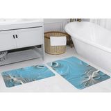 Vivense Rovigo Home Dijital Baskılı Ikili Banyo Paspas Takımı, RVG5234 - Mavi - 100 cm x 60 cm x 1 cm