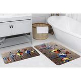 Vivense Rovigo Home Dijital Baskılı Ikili Banyo Paspas Takımı, RVG5260 - Kahverengi - 100 cm x 60 cm x 1 cm