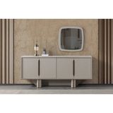 Vivense Sahara Konsol ve Aynası - 180 cm x 42 cm x 60 cm - Kül Gri