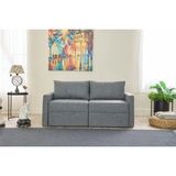 Vivense Saros Yataklı Sandıklı Ikili Kanepe, Gri - 86 cm x 110 cm x 72 cm