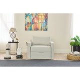 Vivense Saros Yataklı Sandıklı Tekli Koltuk, Krem - 86 cm x 110 cm x 72 cm