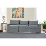 Vivense Saros Yataklı Sandıklı Üçlü Kanepe, Gri - 86 cm x 110 cm x 72 cm