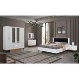 Vivense Sedir Yatak Odası Takımı, 4 Kapaklı - Beyaz - 160X200