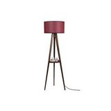 Vivense Sehbali Tripod Ceviz Lambader Silindir Hasir Bordo Abajurlu