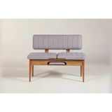 Vivense Sembol Açılır Sırtlı Bank, Ceviz Soho Gri - 110 cm x 40 cm x 85 cm