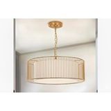 Vivense Serpil Gold Kafes Beyaz Kumaş Avize, 50 Cm Altın