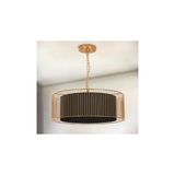 Vivense Serpil Gold Kafes Siyah Kumaş Avize, 50 cm - Altın - Siyah