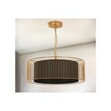Vivense Serpil Gold Kafes Siyah Kumaş Avize, 50 Cm Altın