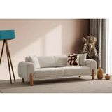 Vivense Silva Bohem Üçlü Koltuk, Showroomdan Kumaş Değişimli - Krem - 228 cm x 88 cm x 75 cm