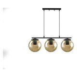 Vivense Sıralı Siyah Bal Cam Avize, Üçlü - 50 cm x 15 cm x 75 cm - Beyaz