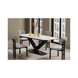Vivense Slope Yemek Masası - Kırık Beyaz - Genişlik : 200 cmYükseklik : 78 cmDerinlik : 100 cm