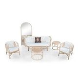 Vivense Sofa Üçlü Bahçe Oturma Takimi Krem