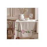 Vivense Soft Floral Pamuk Masa Örtüsü, 100x100 Cm Çok Renkli