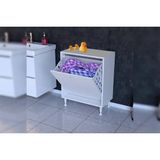 Vivense Söke Sepetli Banyo Dolabı, 60X75X32,5 - 60 cm x 32 cm x 75 cm - Beyaz