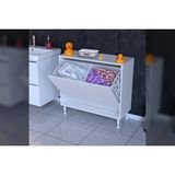 Vivense Söke Sepetli Banyo Dolabı, 70X75X32,6 - 70 cm x 32 cm x 75 cm - Beyaz
