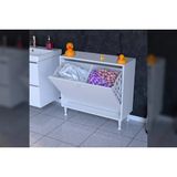 Vivense Söke Sepetli Banyo Dolabı, 75X75X32,7 - 75 cm x 32 cm x 75 cm - Beyaz