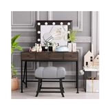Vivense Sophia Siyah Metal Çalışma Masası, Kahve - 110 cm x 55 cm x 75 cm - Ceviz