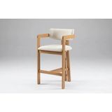 Vivense T Bar Sandalyesi, Naturel Ahşap, Krem Kumaş - 58 cm x 50 cm x 104 cm