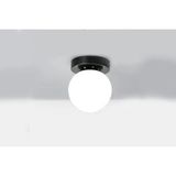 Vivense Tavana Sıfır Montaj Camlı Avize Siyah-Beyaz - 15 cm x 15 cm x 22 cm