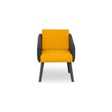 Vivense Teknik Suni Derili Antrasit Tekli Kanepe, Sarı Antrasit - 66 cm x 70 cm x 80 cm
