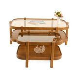 Vivense Togg Ikili Orta Sehpa, Ceviz Bronz Cam - 70 cm x 110 cm x 48 cm