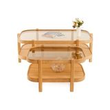 Vivense Togg Ikili Orta Sehpa, Meşe Bronz Cam - 70 cm x 110 cm x 48 cm