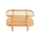 Vivense Togg Yan Sehpa, Meşe Bronz Cam - 50 cm x 70 cm x 40 cm