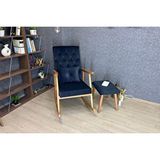 Vivense Trend Naturel Puflu Sallanan Sandalye, Antrasit Gri