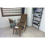 Vivense Trend Naturel Puflu Sallanan Sandalye, Kahve - Kahverengi