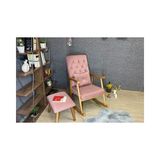 Vivense Trend Naturel Puflu Sallanan Sandalye, Pembe