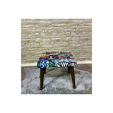 Vivense Trend Puf, Diego, Ahşap, Ceviz Ayak Çok Renkli
