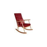 Vivense Trend Sallanan Sandalye, Bordo, Ahşap, Naturel Ayak