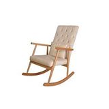 Vivense Trend Sallanan Sandalye, Krem, Ahşap, Naturel Ayak
